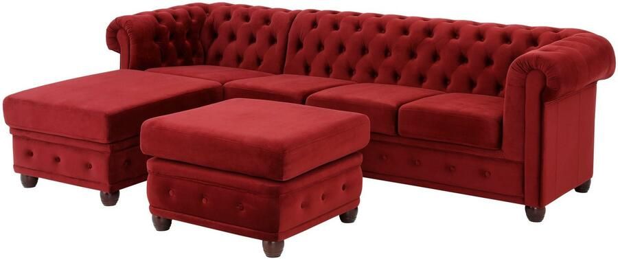 Home affaire Chesterfield-bank New Castle L-vorm hoogwaardige capitonnage in chesterfield-design bxdxh: 255(171x72) - Foto 5