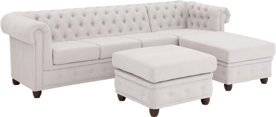 Home affaire Chesterfield-bank New Castle L-vorm hoogwaardige capitonnage in chesterfield-design bxdxh: 255(171x72) - Foto 8