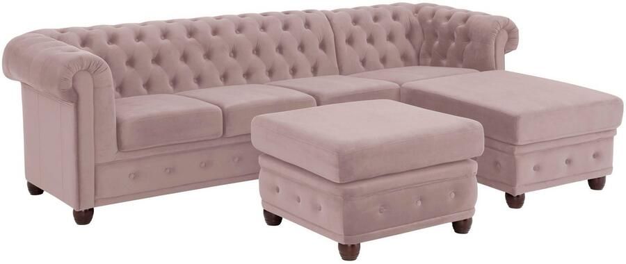 Home affaire Chesterfield-bank New Castle L-vorm hoogwaardige capitonnage in chesterfield-design bxdxh: 255(171x72) - Foto 8