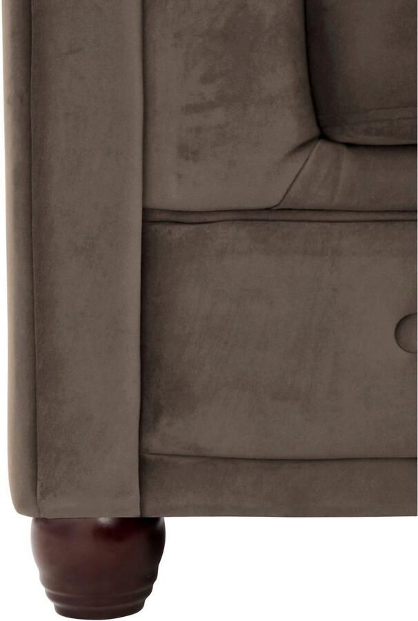 Home affaire Chesterfield-bank New Castle L-vorm hoogwaardige capitonnage in chesterfield-design bxdxh: 255(171x72)