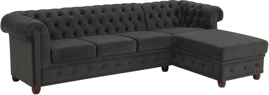 Home affaire Chesterfield-bank New Castle L-vorm hoogwaardige capitonnage in chesterfield-design bxdxh: 255(171x72) - Foto 12