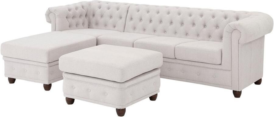 Home affaire Chesterfield-bank New Castle L-vorm hoogwaardige capitonnage in chesterfield-design bxdxh: 255(171x72) - Foto 7