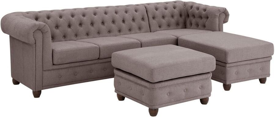 Home affaire Chesterfield-bank New Castle L-vorm hoogwaardige capitonnage in chesterfield-design bxdxh: 255(171x72) - Foto 8