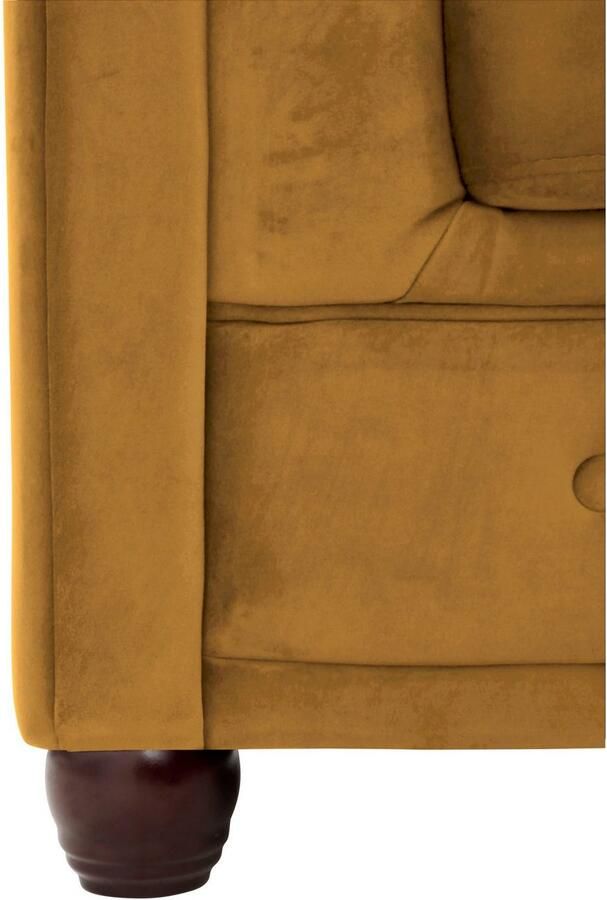 Home affaire Chesterfield-bank New Castle L-vorm hoogwaardige capitonnage in chesterfield-design bxdxh: 255(171x72)