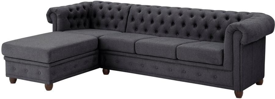 Home affaire Chesterfield-bank New Castle L-vorm hoogwaardige capitonnage in chesterfield-design bxdxh: 255(171x72) - Foto 9