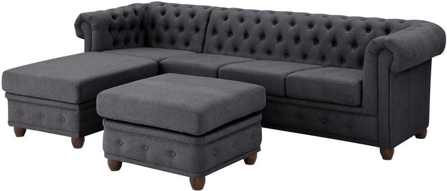 Home affaire Chesterfield-bank New Castle L-vorm hoogwaardige capitonnage in chesterfield-design bxdxh: 255(171x72) - Foto 7