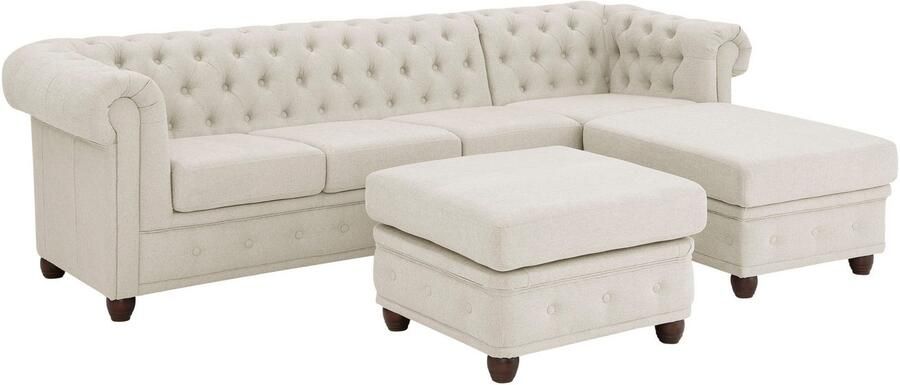 Home affaire Chesterfield-bank New Castle L-vorm hoogwaardige capitonnage in chesterfield-design bxdxh: 255(171x72) - Foto 8