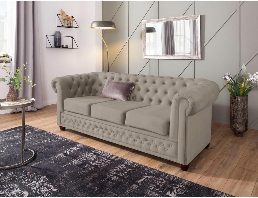 Home affaire Chesterfield-bank New Castle met hoogwaardige capitonnage in chesterfield-design bxdxh: 203x86x72 - Foto 2