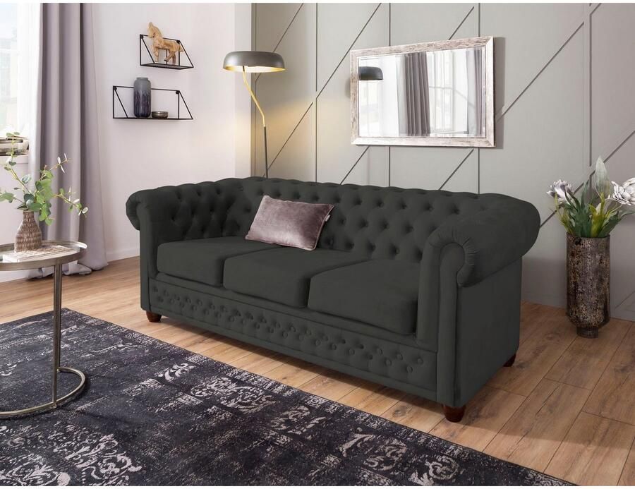 Home affaire Chesterfield-bank New Castle met hoogwaardige capitonnage in chesterfield-design bxdxh: 203x86x72