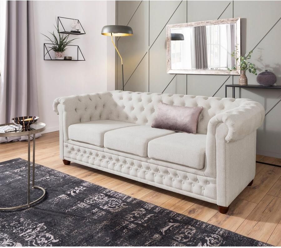 Home affaire Chesterfield-bank New Castle met hoogwaardige capitonnage in chesterfield-design bxdxh: 203x86x72