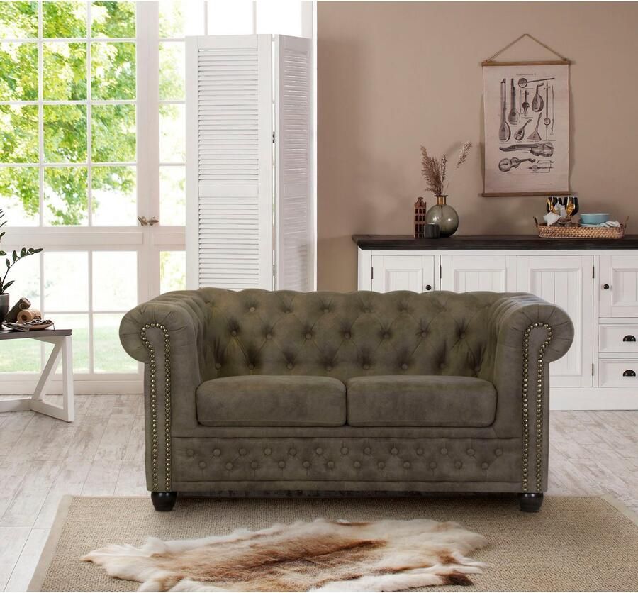 Home affaire Chesterfield-bank Rysum Chesterfield-look in 2 stofkwaliteiten - Foto 2