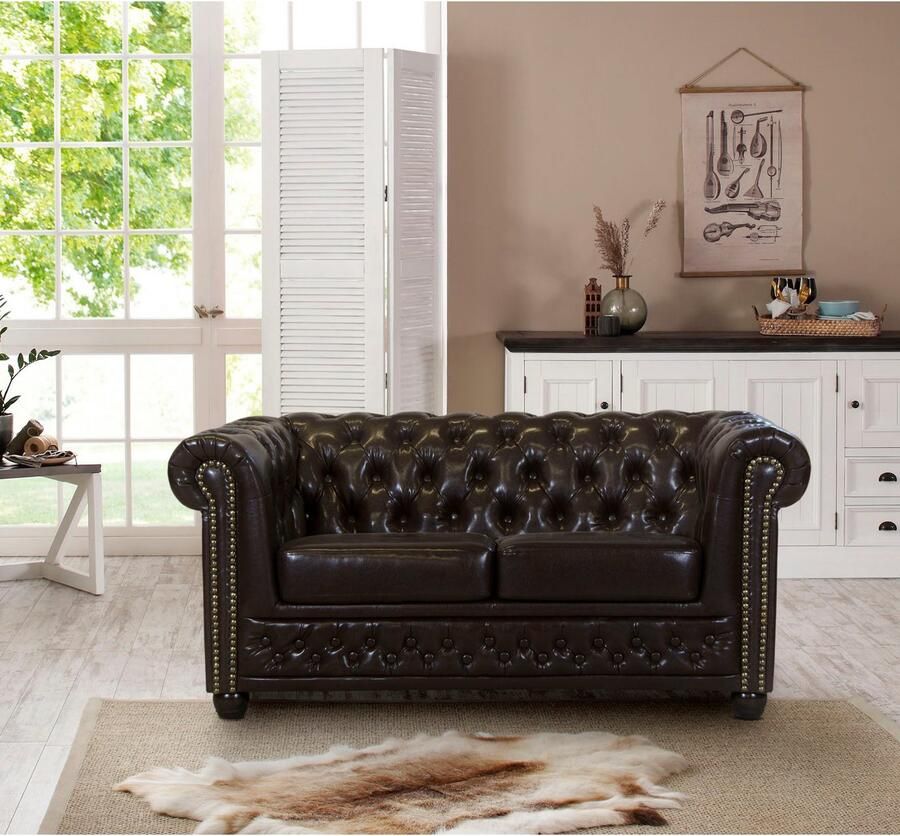 Home affaire Chesterfield-bank Rysum Chesterfield-look in 2 stofkwaliteiten - Foto 2
