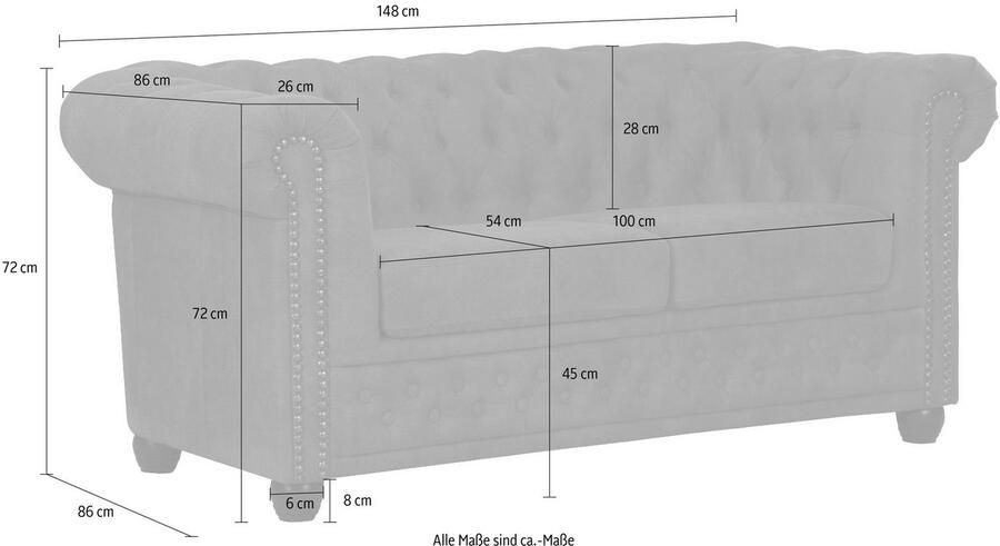 Home affaire Chesterfield-bank Rysum Chesterfield-look in 2 stofkwaliteiten - Foto 3