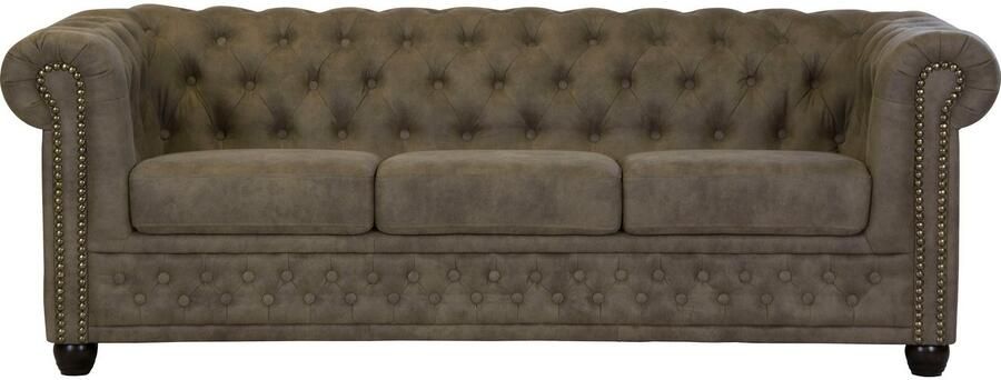 Home affaire Chesterfield-bank Rysum Chesterfield look in 2 verschillende stoffen 2 versies snel leverbaar - Foto 5