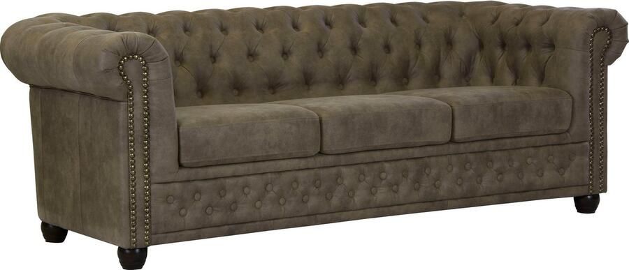 Home affaire Chesterfield-bank Rysum Chesterfield look in 2 verschillende stoffen 2 versies snel leverbaar - Foto 4