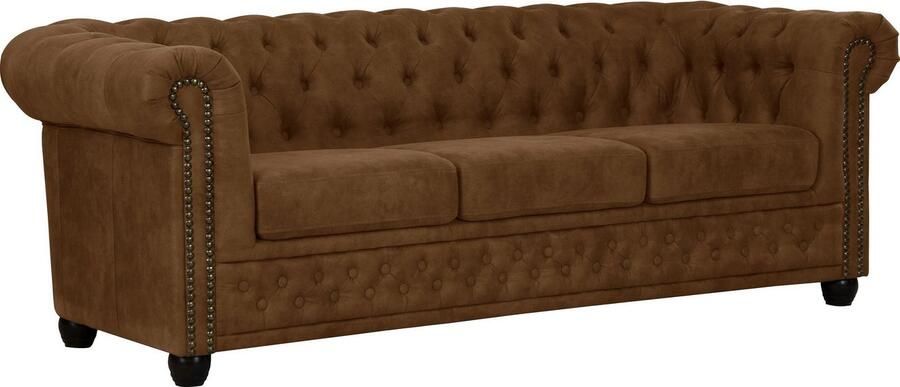 Home affaire Chesterfield-bank Rysum Chesterfield look in 2 verschillende stoffen 2 versies snel leverbaar - Foto 4