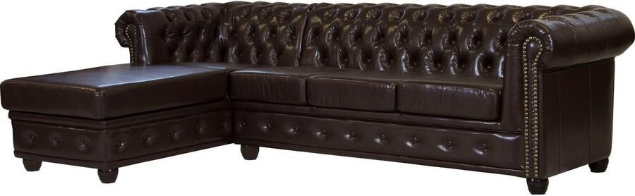Home affaire Chesterfield-bank Rysum L-vorm Chesterfield-look met afsluitende ottomane - Foto 5