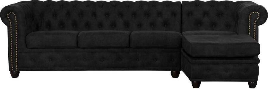 Home affaire Chesterfield-bank Rysum L-vorm Chesterfield-look met afsluitende ottomane - Foto 5