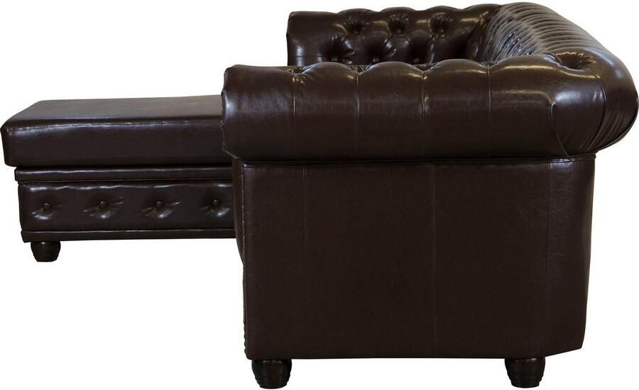 Home affaire Chesterfield-bank Rysum L-vorm Chesterfield-look met afsluitende ottomane - Foto 3
