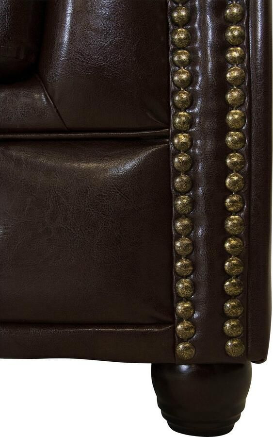 Home affaire Chesterfield-bank Rysum L-vorm Chesterfield-look met afsluitende ottomane