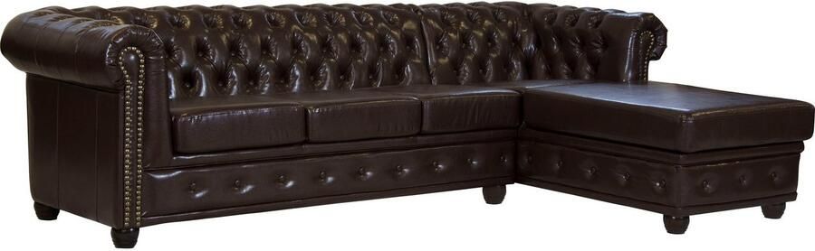 Home affaire Chesterfield-bank Rysum L-vorm Chesterfield-look met afsluitende ottomane - Foto 5