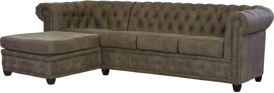 Home affaire Chesterfield-bank Rysum L-vorm Chesterfield-look met afsluitende ottomane - Foto 4