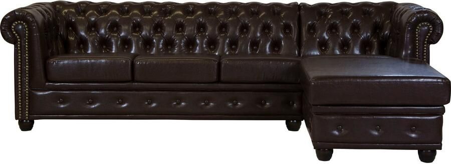 Home affaire Chesterfield-bank Rysum L-vorm Chesterfield-look met afsluitende ottomane - Foto 4