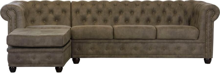 Home affaire Chesterfield-bank Rysum L-vorm Chesterfield-look met afsluitende ottomane - Foto 5
