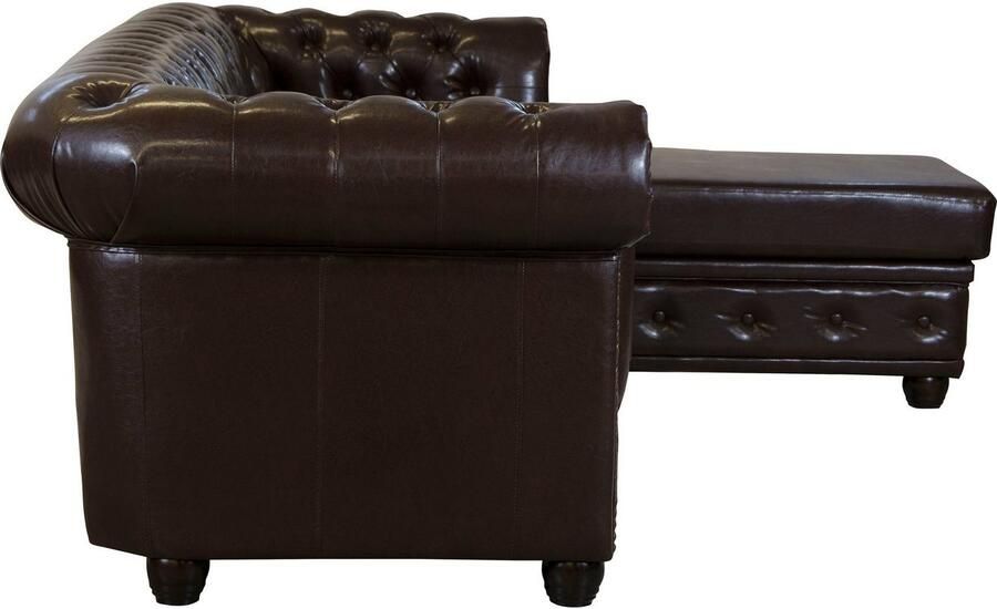 Home affaire Chesterfield-bank Rysum L-vorm Chesterfield-look met afsluitende ottomane - Foto 3