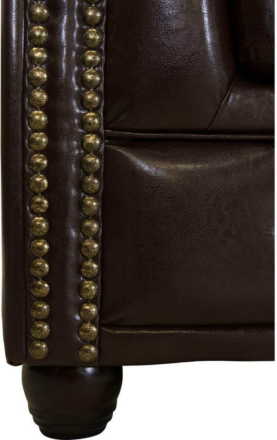 Home affaire Chesterfield-bank Rysum L-vorm Chesterfield-look met afsluitende ottomane