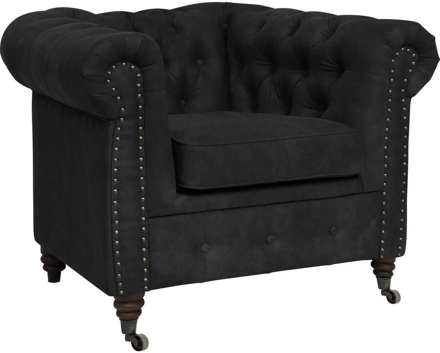 Home affaire Chesterfield-fauteuil Aarburg fauteuil luxueuze capitonnage en siernagels in chesterfield-design - Foto 4
