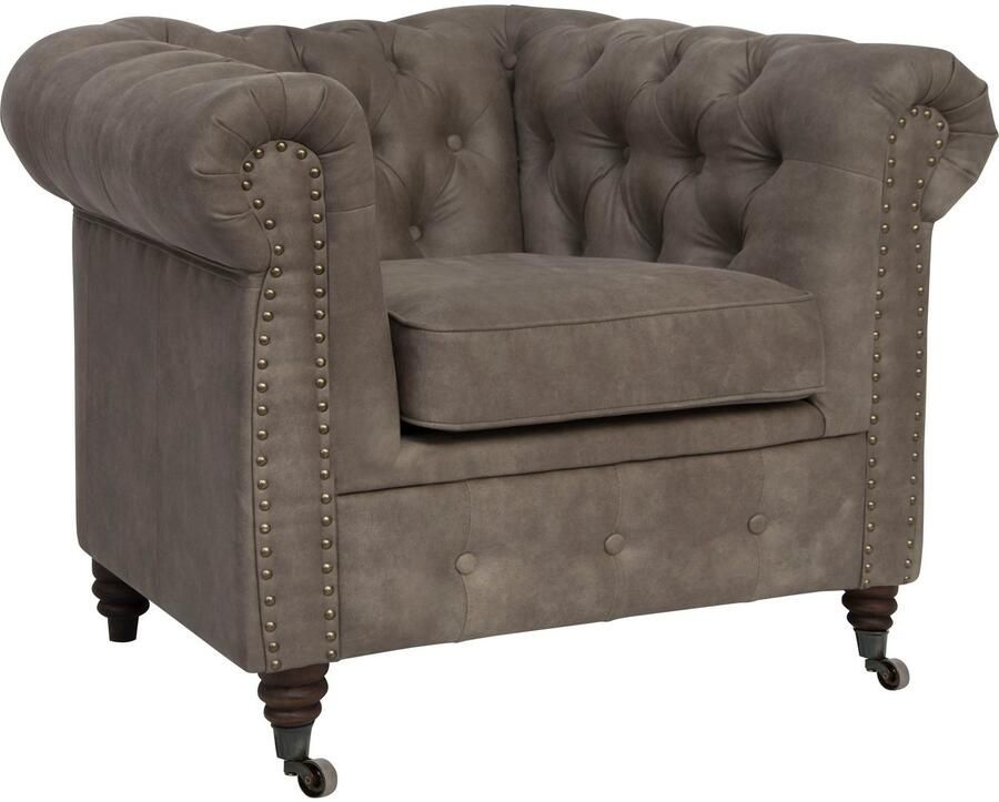 Home affaire Chesterfield-fauteuil Aarburg fauteuil luxueuze capitonnage en siernagels in chesterfield-design - Foto 4