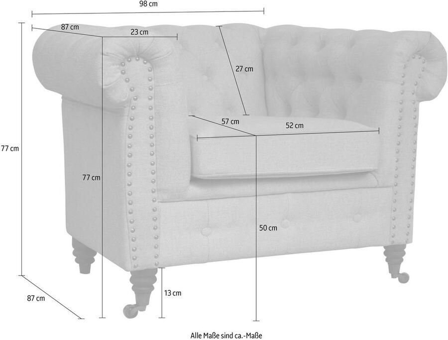 Home affaire Chesterfield-fauteuil Aarburg fauteuil luxueuze capitonnage en siernagels in chesterfield-design - Foto 4