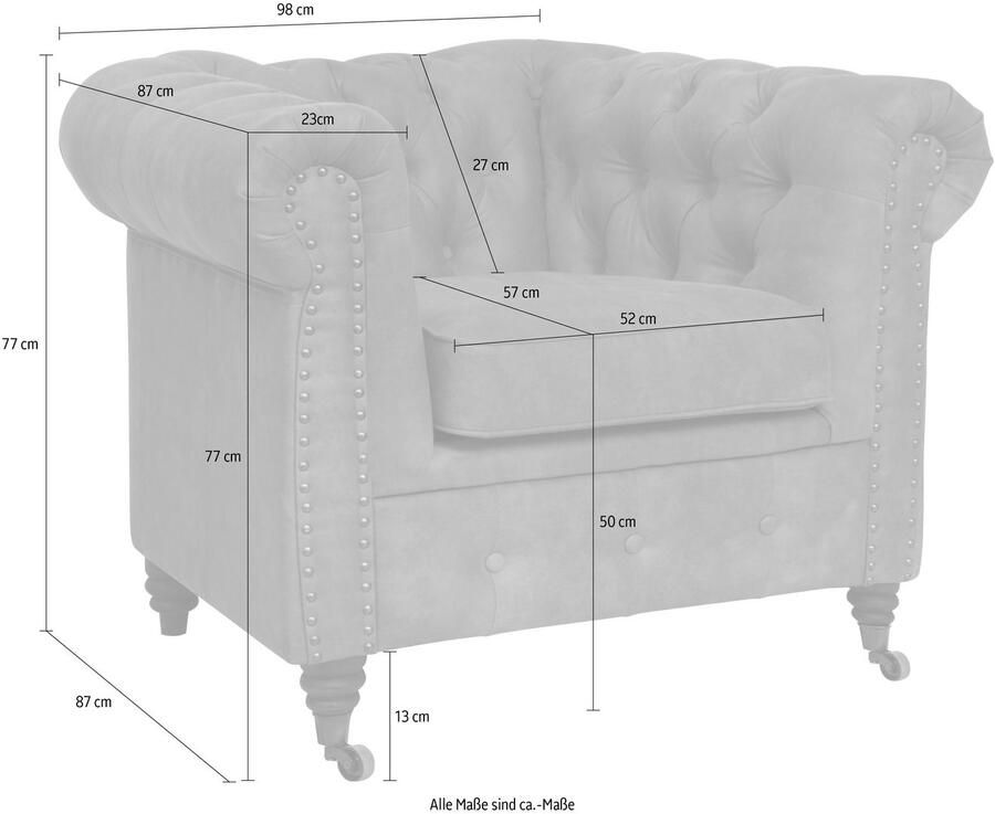 Home affaire Chesterfield-fauteuil Aarburg fauteuil luxueuze capitonnage en siernagels in chesterfield-design - Foto 2