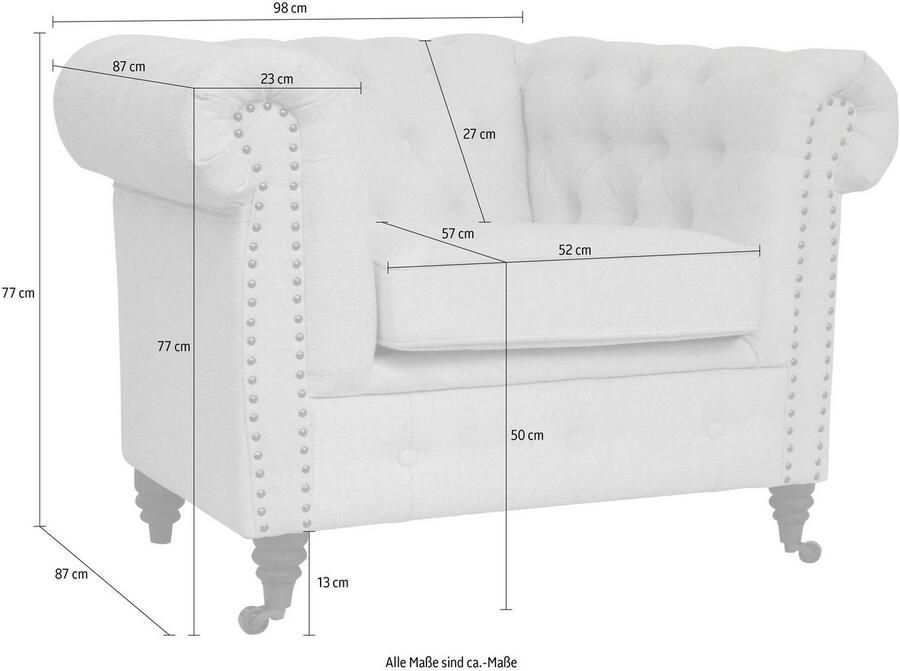 Home affaire Chesterfield-fauteuil Aarburg fauteuil luxueuze capitonnage en siernagels in chesterfield-design - Foto 5