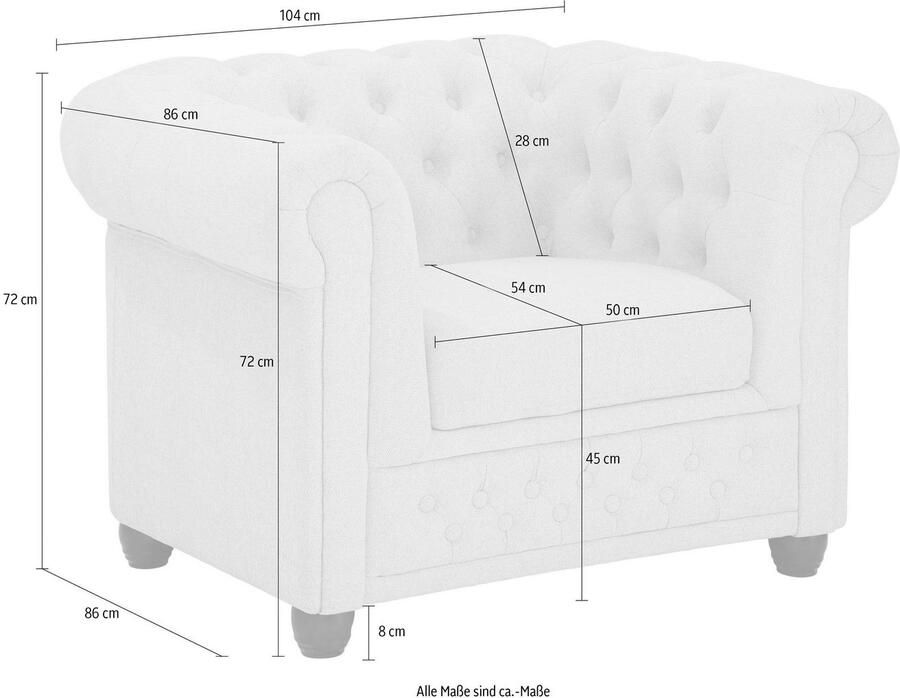 Home affaire Chesterfield-fauteuil New Castle fauteuil hoogwaardige capitonnage bxdxh: 104x86x72 cm - Foto 3