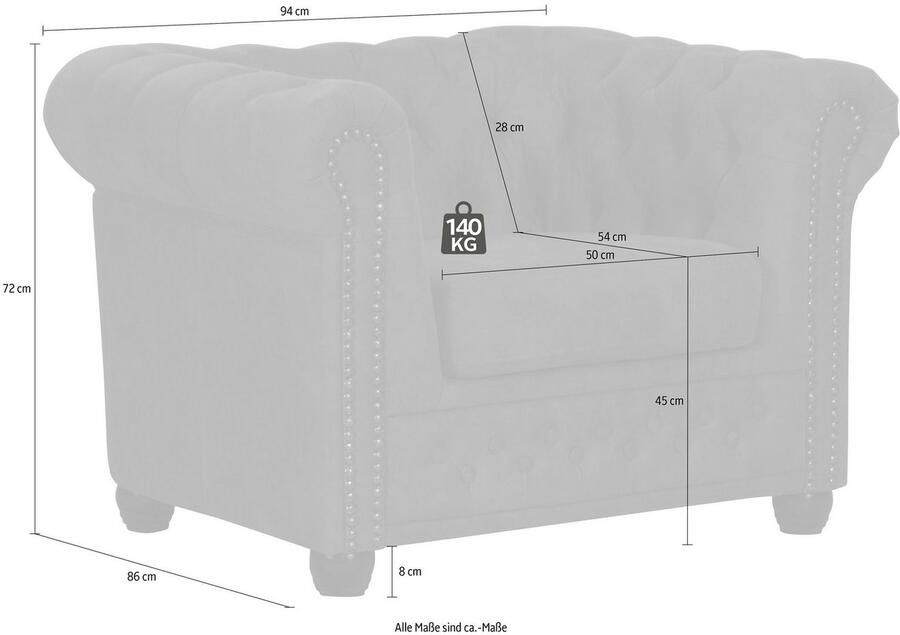 Home affaire Chesterfield-fauteuil Rysum stoel geschikt voor de "rysum" serie b d h: 94 86 72 cm - Foto 3