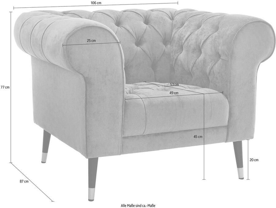 Home affaire Chesterfield-fauteuil Tinnum fauteuil (set)