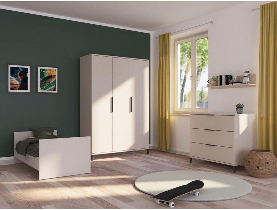 Home affaire Commode ARI 3 lades inclusief aankleedkussen laden met soft-closefunctie