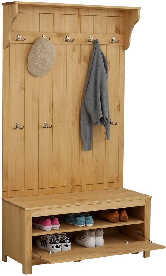 Home affaire Compact kapstokmeubel Mille van massief hout breedte 100 cm - Foto 5