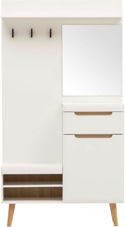 Home affaire Compact kapstokmeubel Torge kapstok met opbergruimte garderobekast in Scandic design in twee kleuren veel opbergruimte 107 cm breed geschikt voor kleine ruimtes - Foto 6