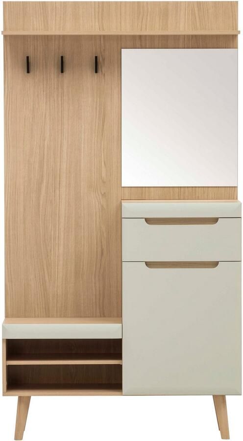 Home affaire Compact kapstokmeubel Torge kapstok met opbergruimte garderobekast in Scandic design in twee kleuren veel opbergruimte 107 cm breed geschikt voor kleine ruimtes - Foto 6