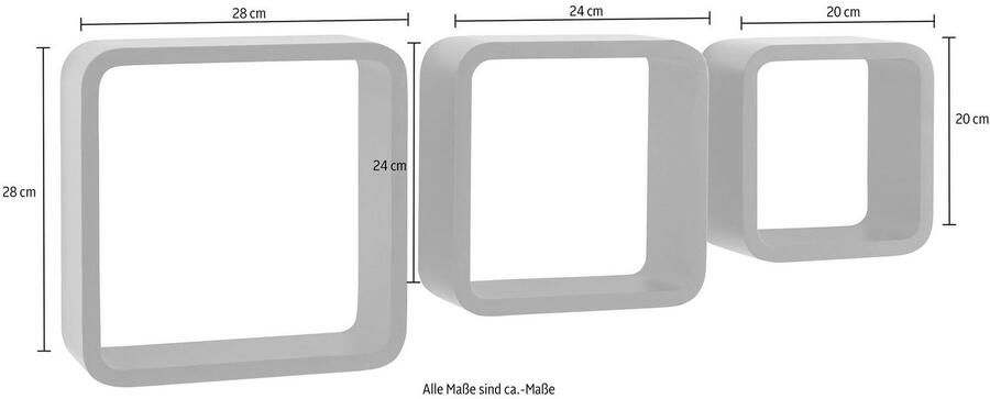 Home affaire Decoratief wandrek Decoratief rek wanddecoratie retro (set 3-delig) - Foto 6