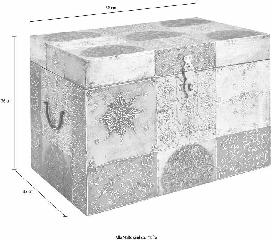 Home affaire Dekenkist Vivek met de hand beschilderd met metalen sluiting - Foto 2