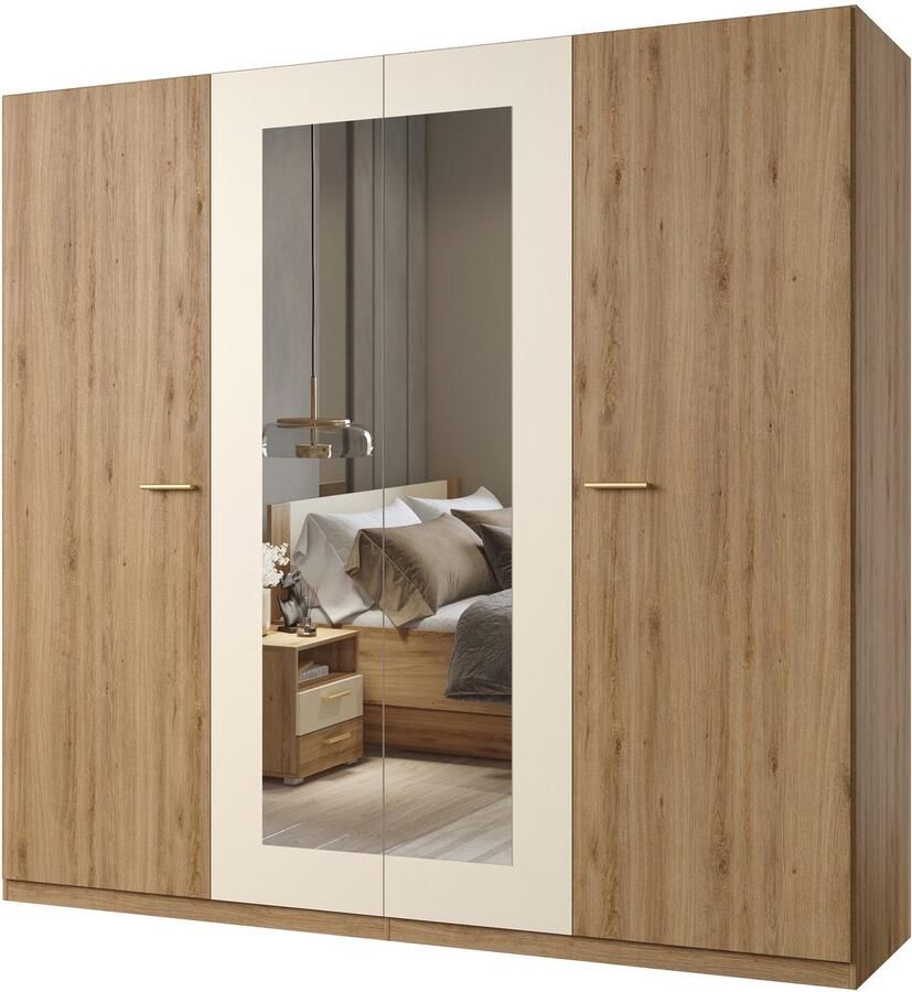 Home affaire Draaideurkast Bitry linnenkast incl. complete binneninrichting Kledingkast verstelbare legplanken 22 mm dik spiegeldeur - Foto 3