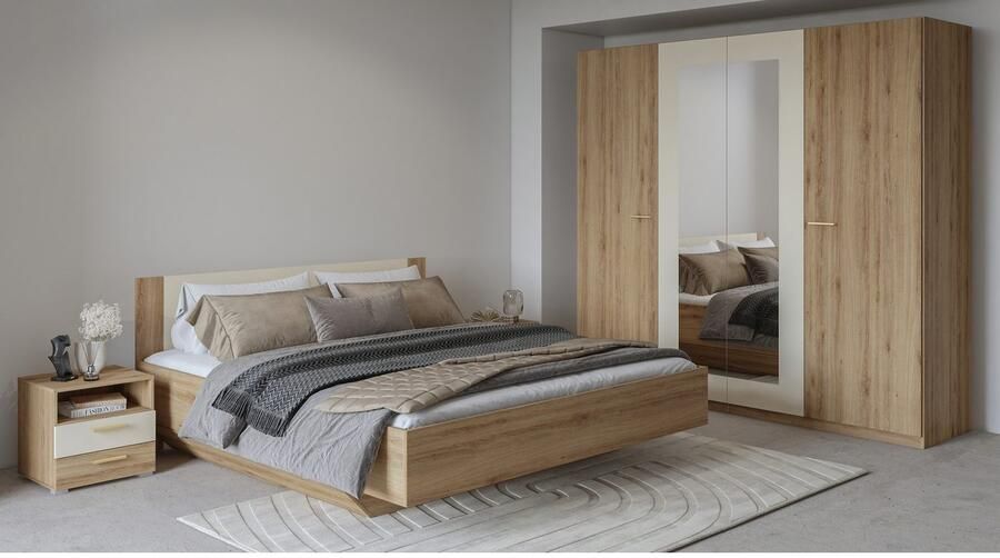 Home affaire Draaideurkast Bitry linnenkast incl. complete binneninrichting Kledingkast verstelbare legplanken 22 mm dik spiegeldeur - Foto 5