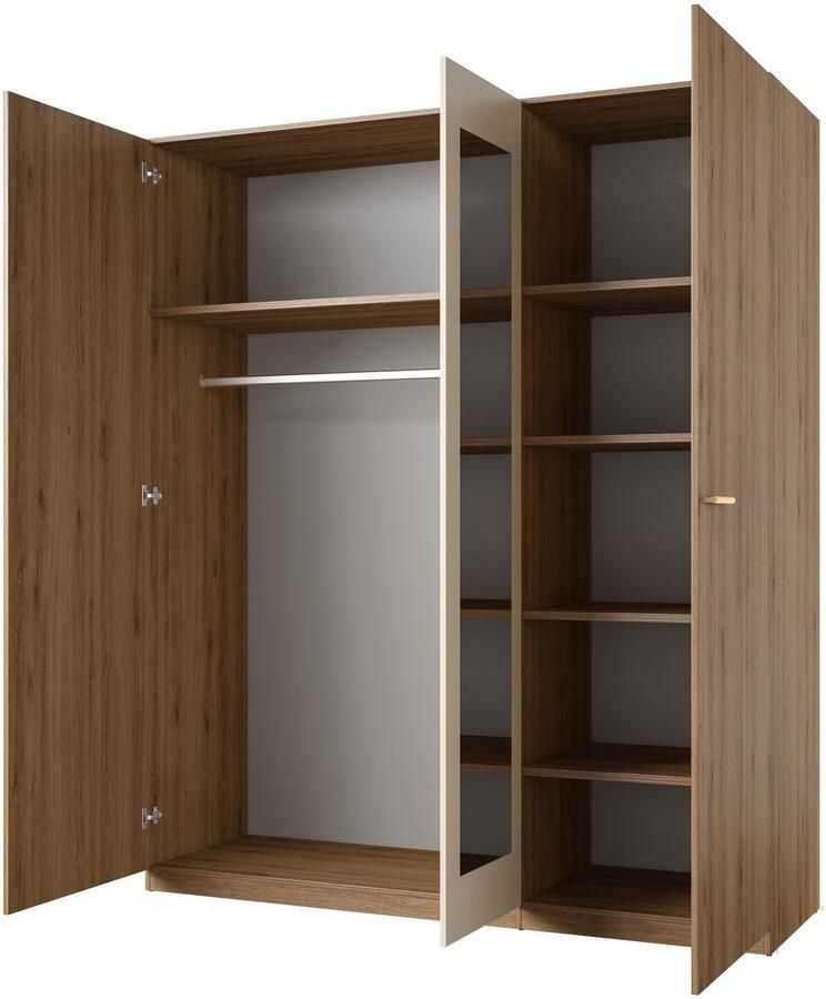 Home affaire Draaideurkast Bitry linnenkast incl. complete binneninrichting Kledingkast verstelbare legplanken 22 mm dik spiegeldeur - Foto 2