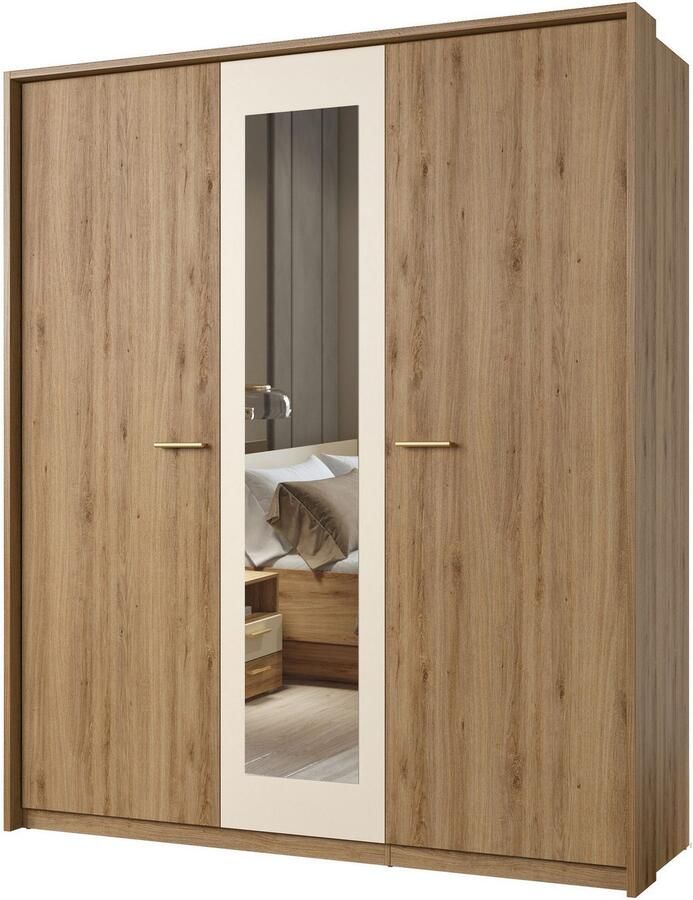 Home affaire Draaideurkast Bitry linnenkast incl. complete binneninrichting Kledingkast verstelbare planken 22 mm dik mooie houtlook - Foto 3