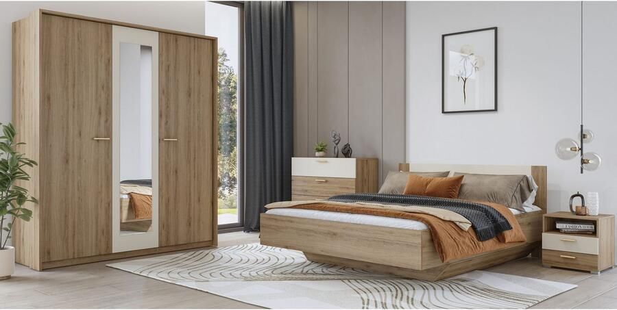 Home affaire Draaideurkast Bitry linnenkast incl. complete binneninrichting Kledingkast verstelbare planken 22 mm dik mooie houtlook - Foto 4