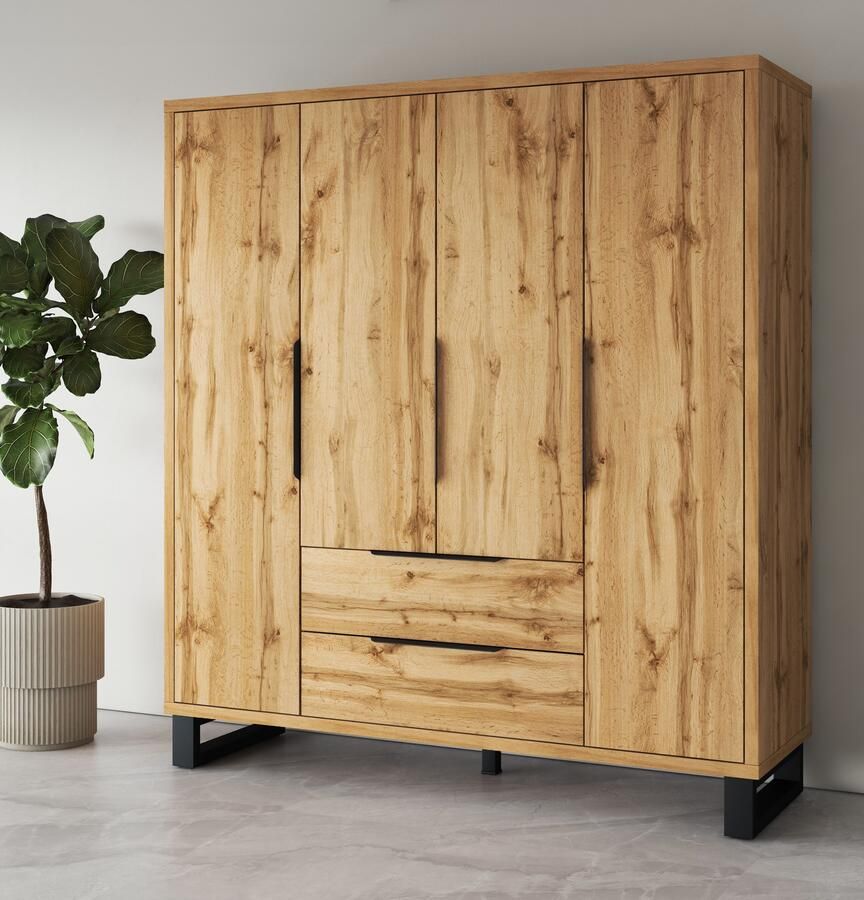 Home affaire Draaideurkast Bronne breedte 191 cm linnenkast inclusief binneninrichting - Foto 5